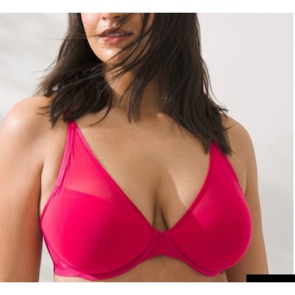 NWOT Soma 34DD Lightest Lift Mesh Plunge Bra Pink 111497